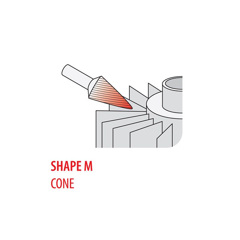 BURR DOUBLE CUT 12MM HEAD SHAPE M foto de producto