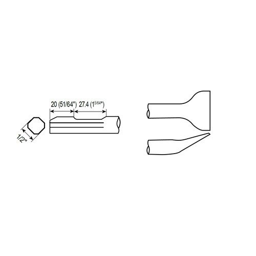 ANGLE SCALING SHANK QTR. OCT. WF 1/2'' product photo