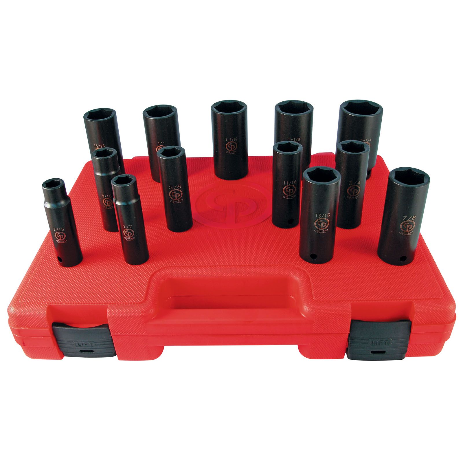 SS4013D 1/2" Drive Set of 13 pcs SAE/Imperial Deep Impact Sockets