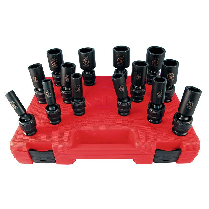 SS4014DU 1/2" Drive Set of 14 pcs SAE/Imperial Deep Universal Impact Sockets product.image.text.alttext